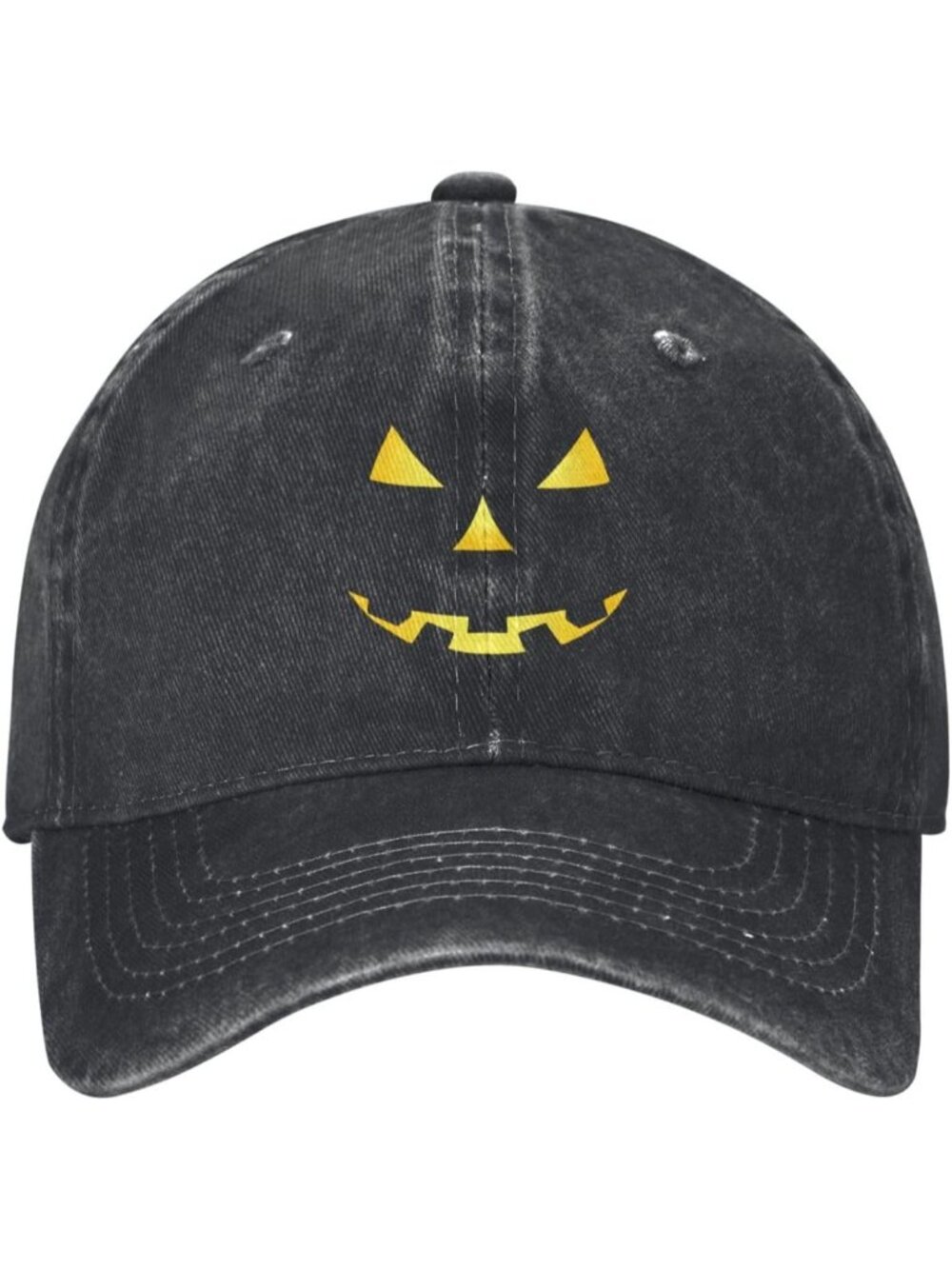Unisax Black Funny Adjustable Washed Denim Casual Halloween Baseball Cap